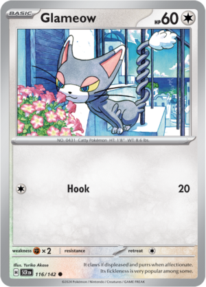 Pokémon TCG Glameow – SCR 116/142 Common Reverse Holofoil – EN