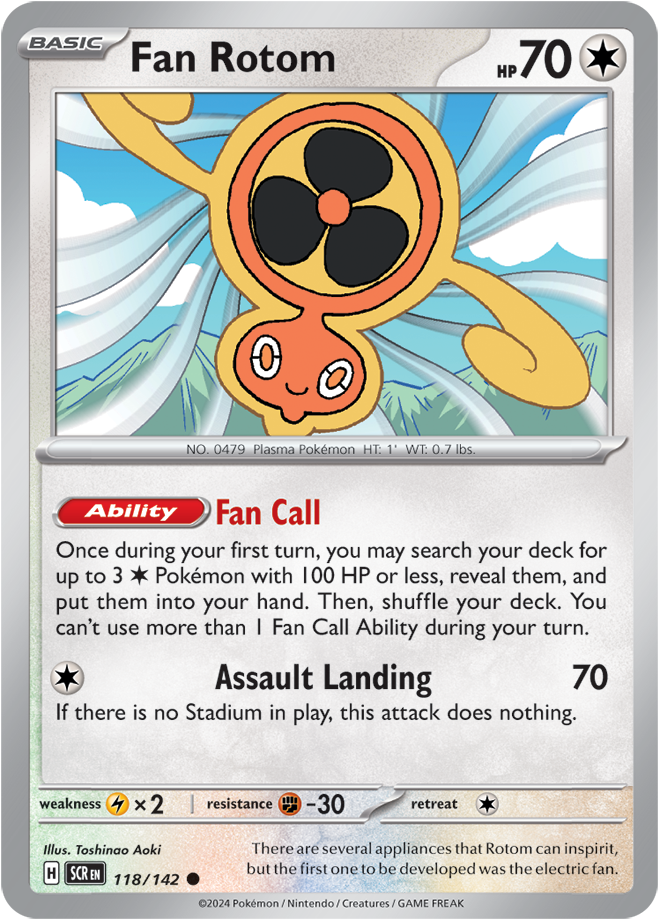 Pokémon TCG Fan Rotom – SCR 118/142 Common Regular – EN