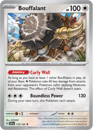 Pokémon TCG Bouffalant – SCR 119/142 Rare Reverse Holofoil – EN