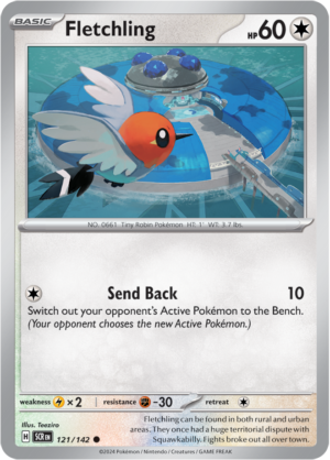 Pokémon TCG Fletchling – SCR 121/142 Common Reverse Holofoil – EN