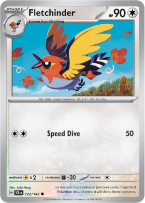 Pokémon TCG Fletchinder – SCR 122/142 Common Reverse Holofoil – EN