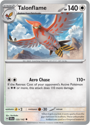 Pokémon TCG Talonflame – SCR 123/142 Uncommon Reverse Holofoil – EN