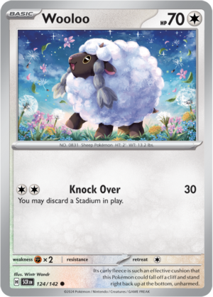 Pokémon TCG Wooloo – SCR 124/142 Common Reverse Holofoil – EN