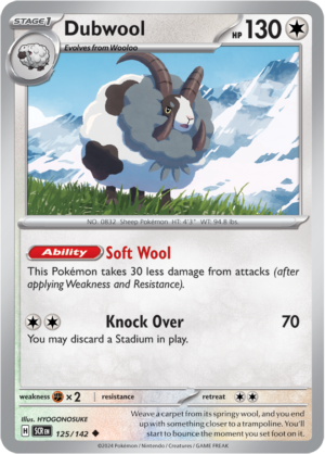 Pokémon TCG Dubwool – SCR 125/142 Uncommon Reverse Holofoil – EN