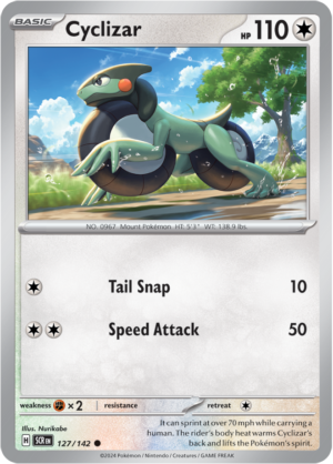 Pokémon TCG Cyclizar – SCR 127/142 Common Reverse Holofoil – EN