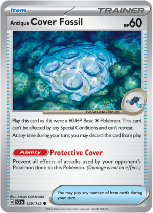 Pokémon TCG Antique Cover Fossil – SCR 129/142 Common Reverse Holofoil – EN