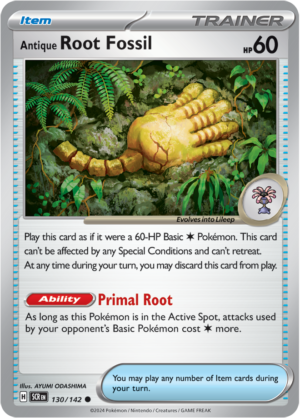 Pokémon TCG Antique Root Fossil – SCR 130/142 Common Reverse Holofoil – EN