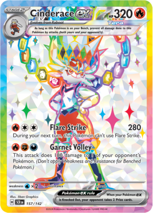 Pokémon TCG Cinderace ex – SCR 157/142 Ultra Rare Holo – EN