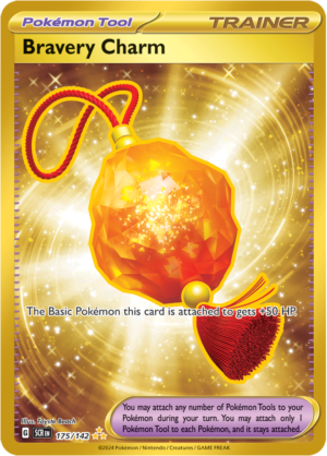 Pokémon TCG Bravery Charm – SCR 175/142 Hyper Rare Holo – EN