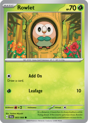 Pokémon TCG Rowlet – SFA 003/064 Common Reverse Holofoil – EN