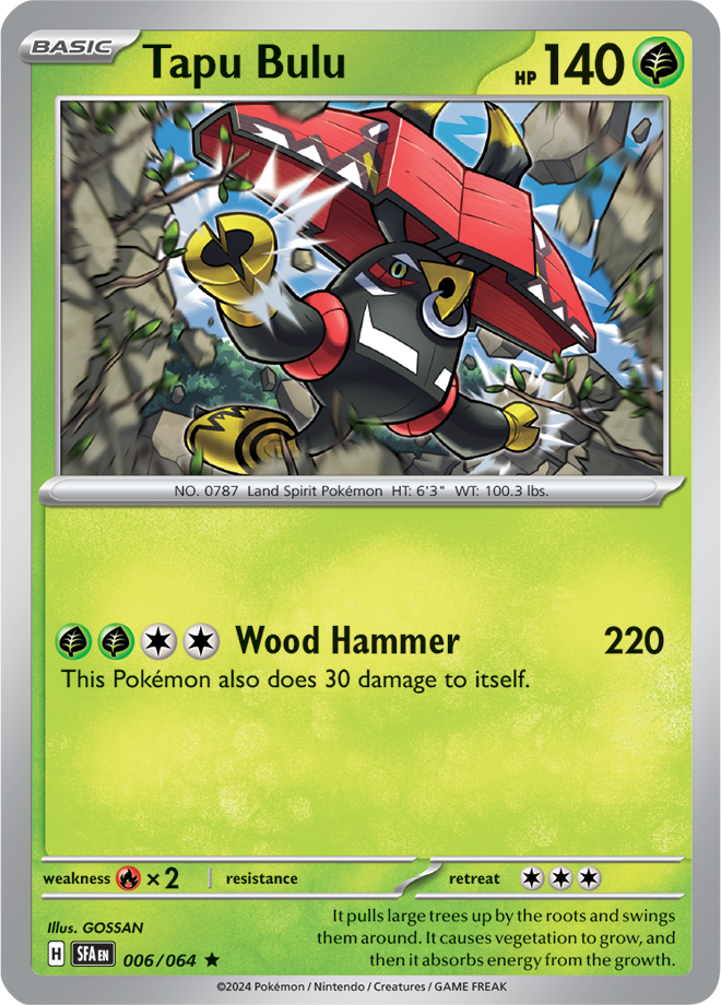 Pokémon TCG Tapu Bulu – SFA 006/064 Rare Reverse Holofoil – EN