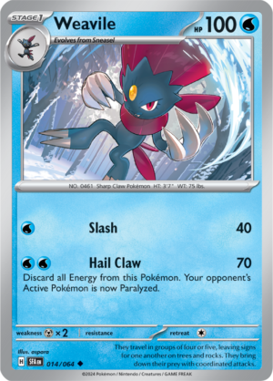 Pokémon TCG Weavile – SFA 014/064 Uncommon Regular – EN