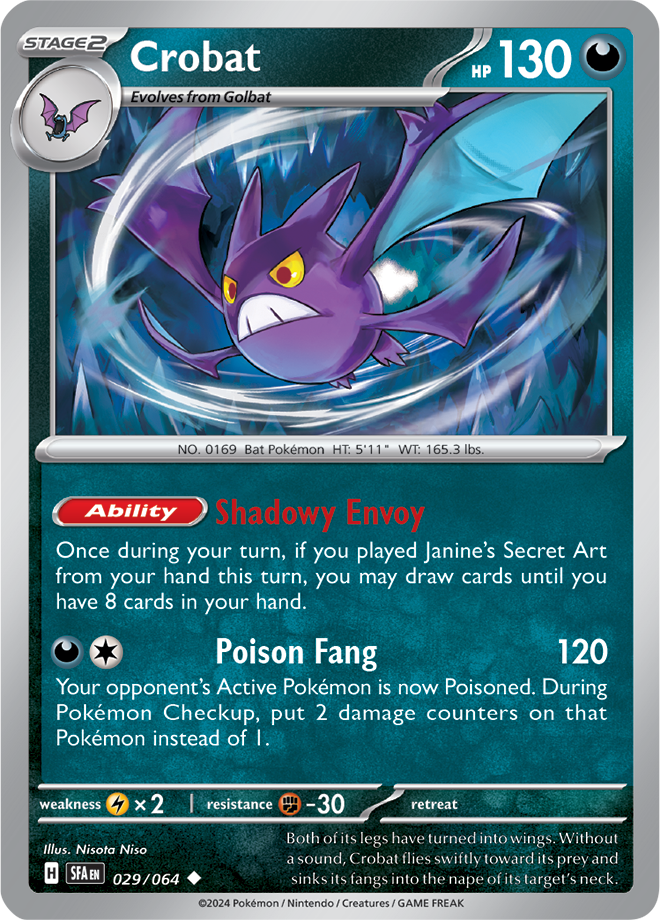 Pokémon TCG Crobat – SFA 029/064 Uncommon Regular – EN