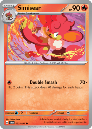 Pokémon TCG Simisear – SSP 023/191 Common Regular – EN