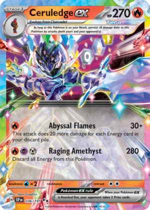 Pokémon TCG Ceruledge ex – SSP 036/191 Double Rare Holo – EN
