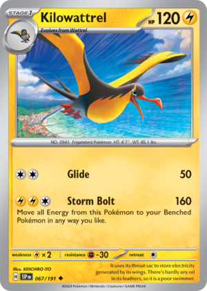 Pokémon TCG Kilowattrel – SSP 067/191 Uncommon Reverse Holofoil – EN