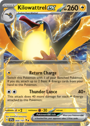 Pokémon TCG Kilowattrel ex – SSP 068/191 Double Rare Holo – EN