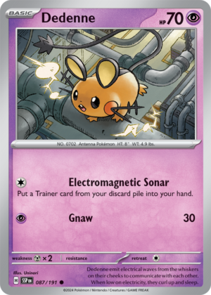 Pokémon TCG Dedenne – SSP 087/191 Common Reverse Holofoil – EN