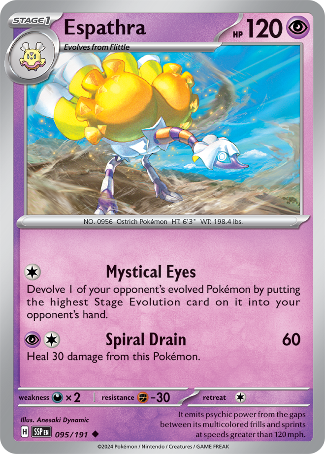 Pokémon TCG Espathra – SSP 095/191 Uncommon Regular – EN