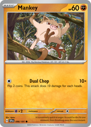 Pokémon TCG Mankey – SSP 098/191 Common Reverse Holofoil – EN