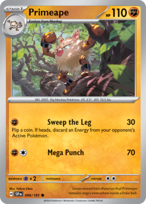 Pokémon TCG Primeape – SSP 099/191 Common Reverse Holofoil – EN