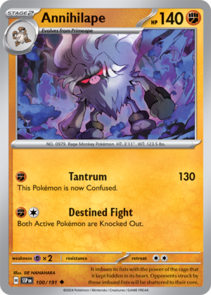 Pokémon TCG Annihilape – SSP 100/191 Uncommon Reverse Holofoil – EN