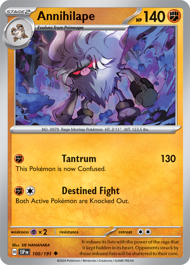 Pokémon TCG Annihilape – SSP 100/191 Uncommon Regular – EN