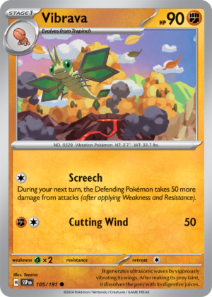 Pokémon TCG Vibrava – SSP 105/191 Common Reverse Holofoil – EN