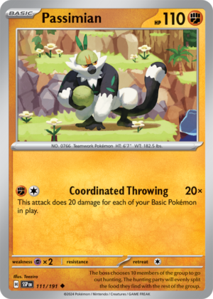 Pokémon TCG Passimian – SSP 111/191 Uncommon Reverse Holofoil – EN