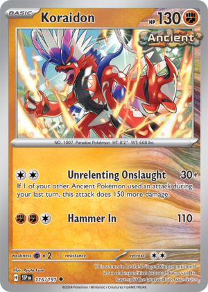 Pokémon TCG Koraidon – SSP 116/191 Uncommon Reverse Holofoil – EN