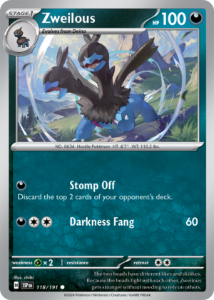 Pokémon TCG Zweilous – SSP 118/191 Common Reverse Holofoil – EN