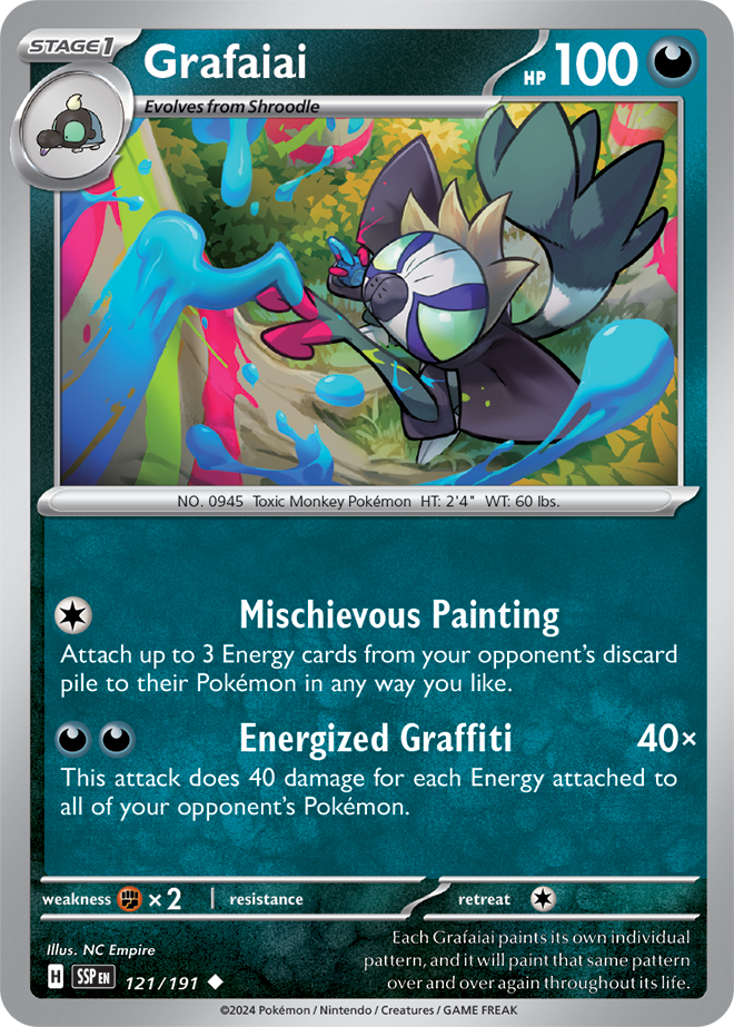 Pokémon TCG Grafaiai – SSP 121/191 Uncommon Regular – EN