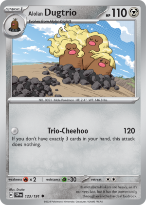 Pokémon TCG Alolan Dugtrio – SSP 123/191 Uncommon Reverse Holofoil – EN