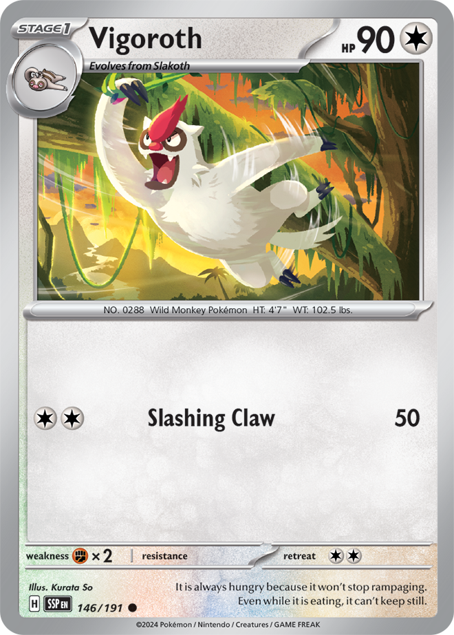 Pokémon TCG Vigoroth – SSP 146/191 Common Regular – EN