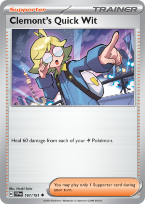 Pokémon TCG Clemont's Quick Wit – SSP 167/191 Uncommon Reverse Holofoil – EN