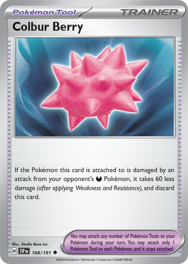 Pokémon TCG Colbur Berry – SSP 168/191 Uncommon Regular – EN