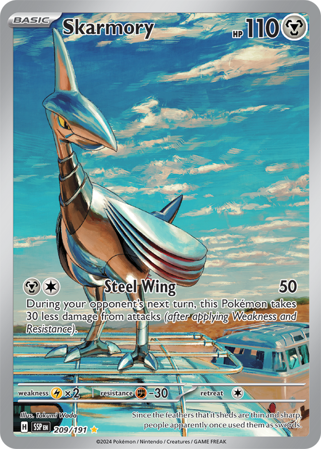 Pokémon TCG Skarmory – SSP 209/191 Illustration Rare Holo – EN