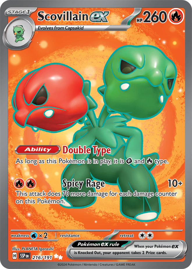 Pokémon TCG Scovillain ex – SSP 216/191 Ultra Rare Holo – EN