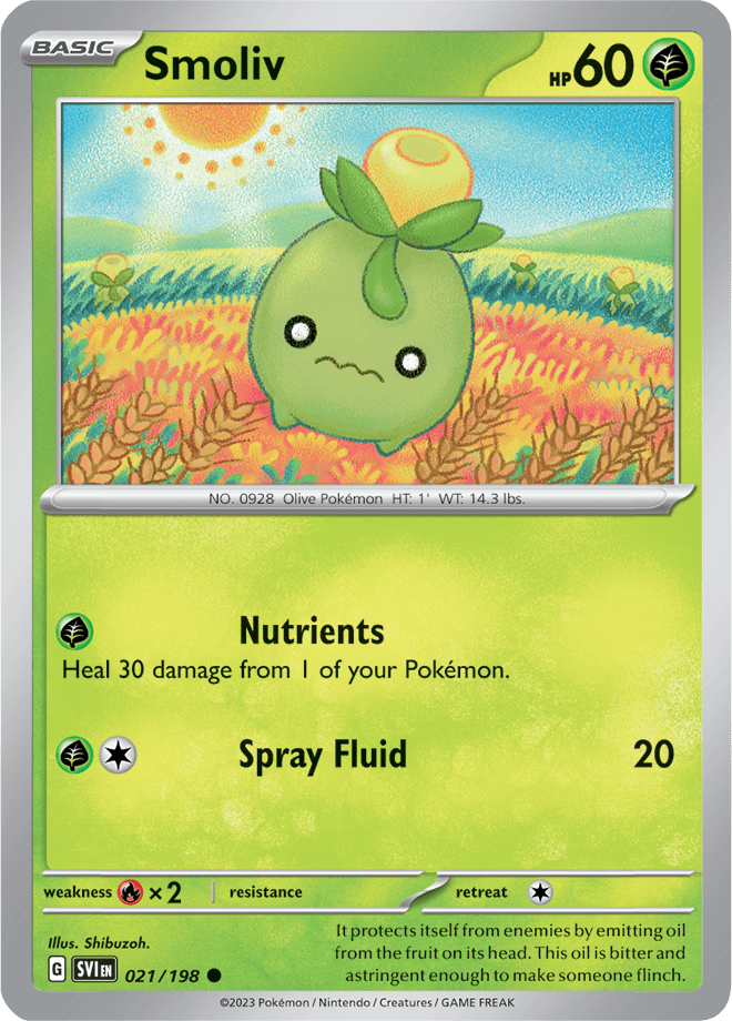 Pokémon TCG Smoliv – SVI 021/198 Common Regular – EN
