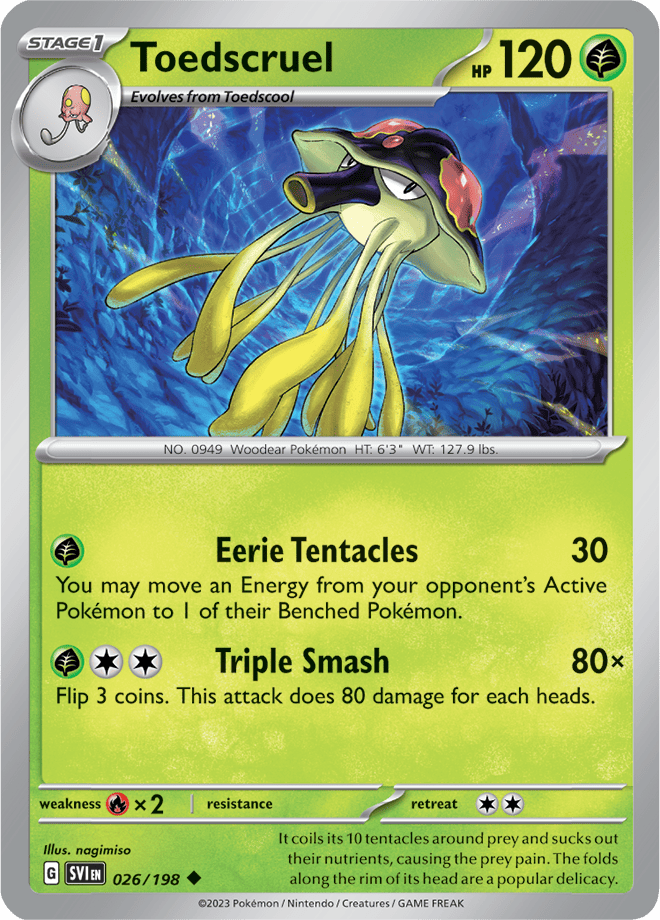 Pokémon TCG Toedscruel – SVI 026/198 Uncommon Regular – EN