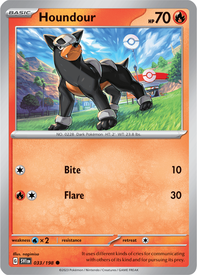 Pokémon TCG Houndour – SVI 033/198 Common Reverse Holofoil – EN