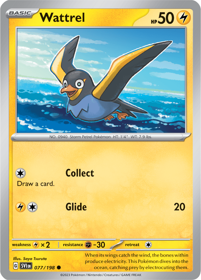 Pokémon TCG Wattrel – SVI 077/198 Common Reverse Holofoil – EN