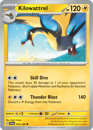 Pokémon TCG Kilowattrel – SVI 079/198 Uncommon Reverse Holofoil – EN