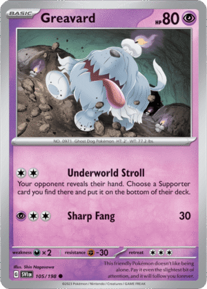 Pokémon TCG Greavard – SVI 105/198 Common Regular – EN