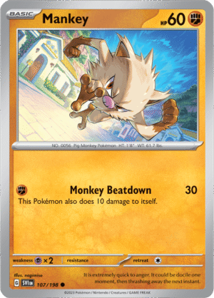 Pokémon TCG Mankey – SVI 107/198 Common Regular – EN
