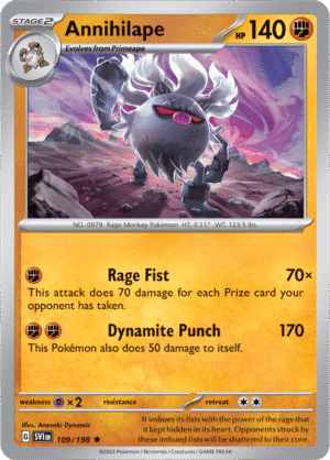Pokémon TCG Annihilape – SVI 109/198 Rare Holo – EN