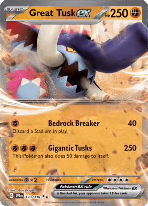 Pokémon TCG Great Tusk ex – SVI 123/198 Double Rare Holo – EN