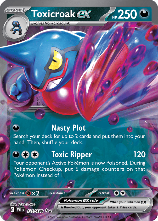 Pokémon TCG Toxicroak ex – SVI 131/198 Double Rare Holo – EN