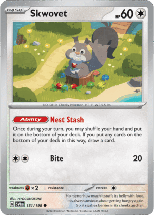 Pokémon TCG Skwovet – SVI 151/198 Common Reverse Holofoil – EN
