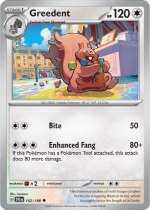 Pokémon TCG Greedent – SVI 152/198 Uncommon Reverse Holofoil – EN